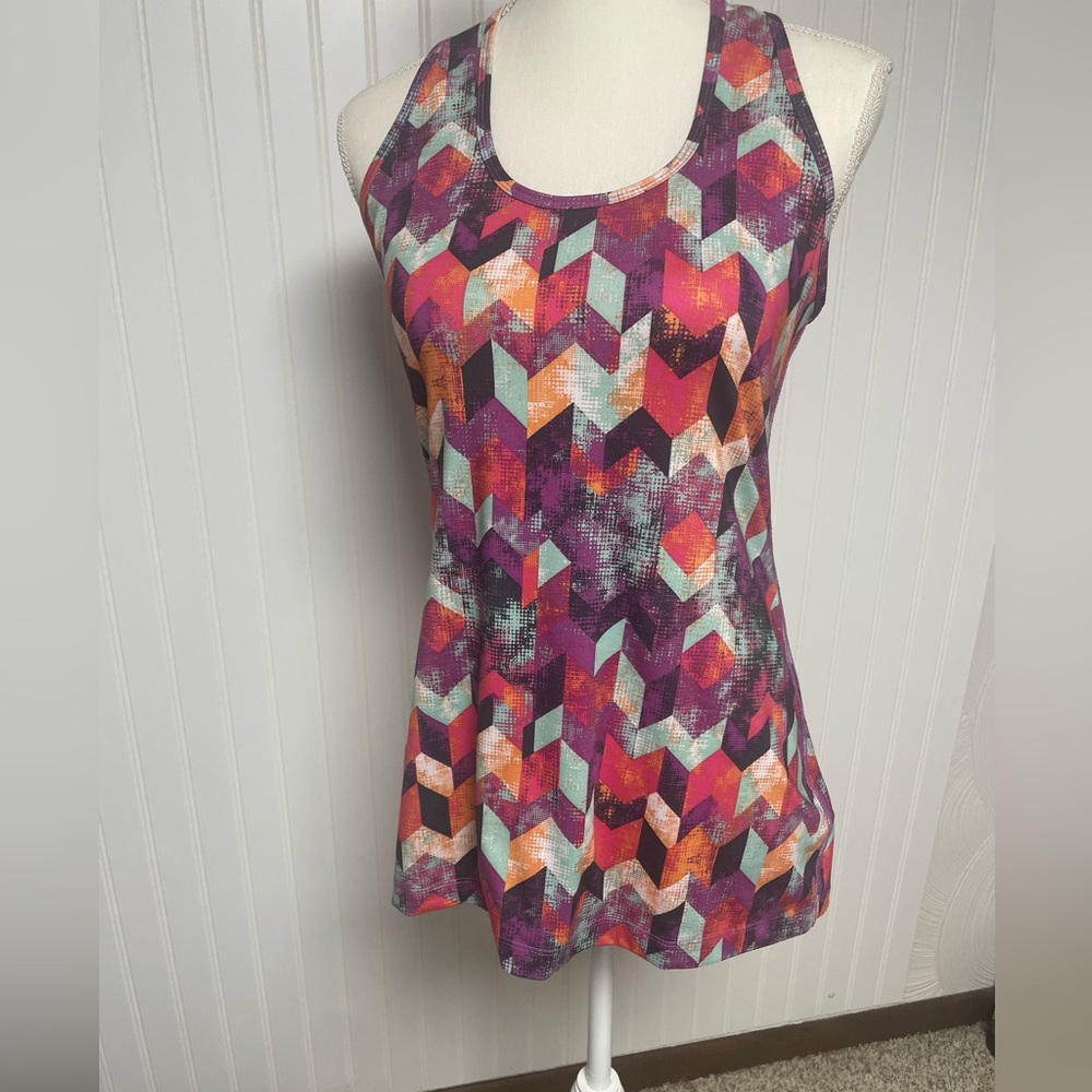 Lukka‎ Chevron Pink Purple Racerback Tank Top Women’s Medium
